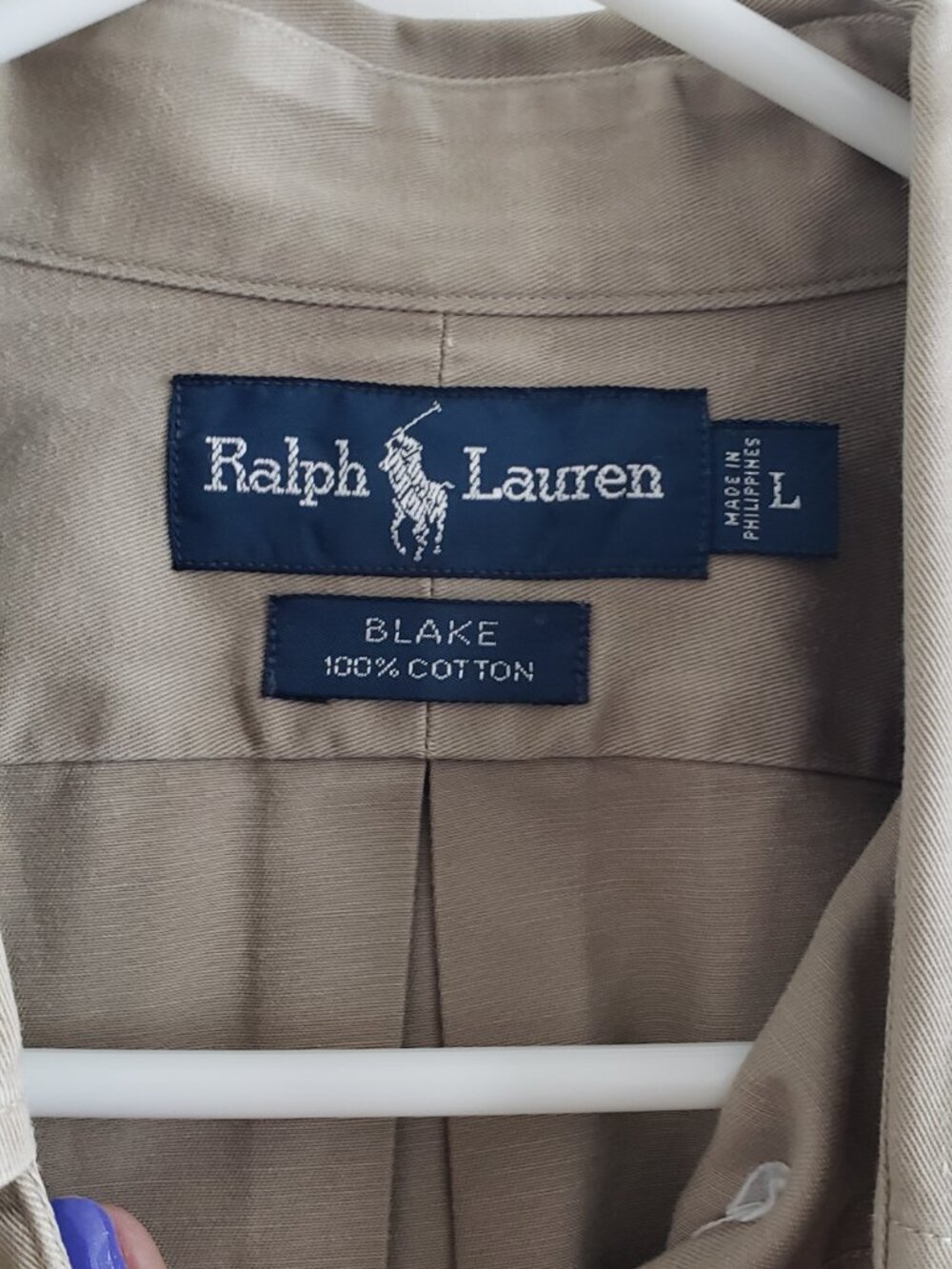 Men's Ralph Lauren Light Tan Blake Shirt- Sz L - Picture 4 of 4